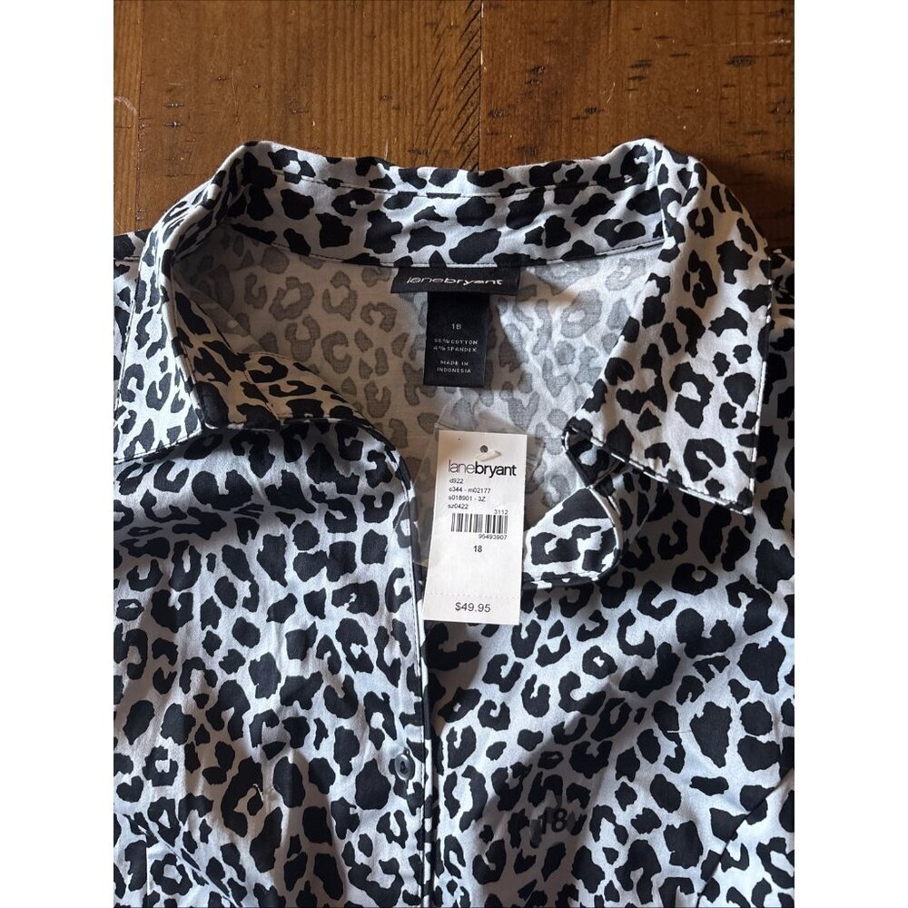 lane Bryant gray Animal Brunt Blouse Size 18 NWT - Picture 4 of 6